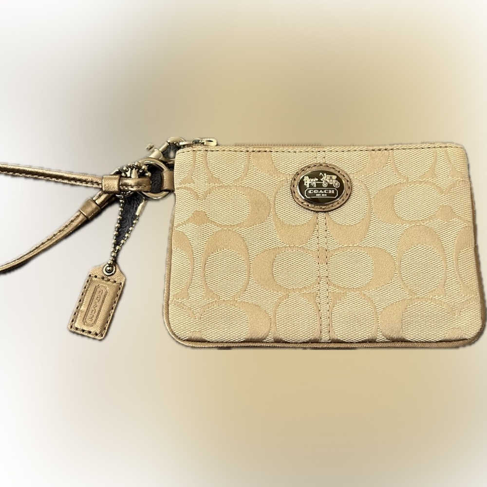 Coach Signature Metallic Wristlet